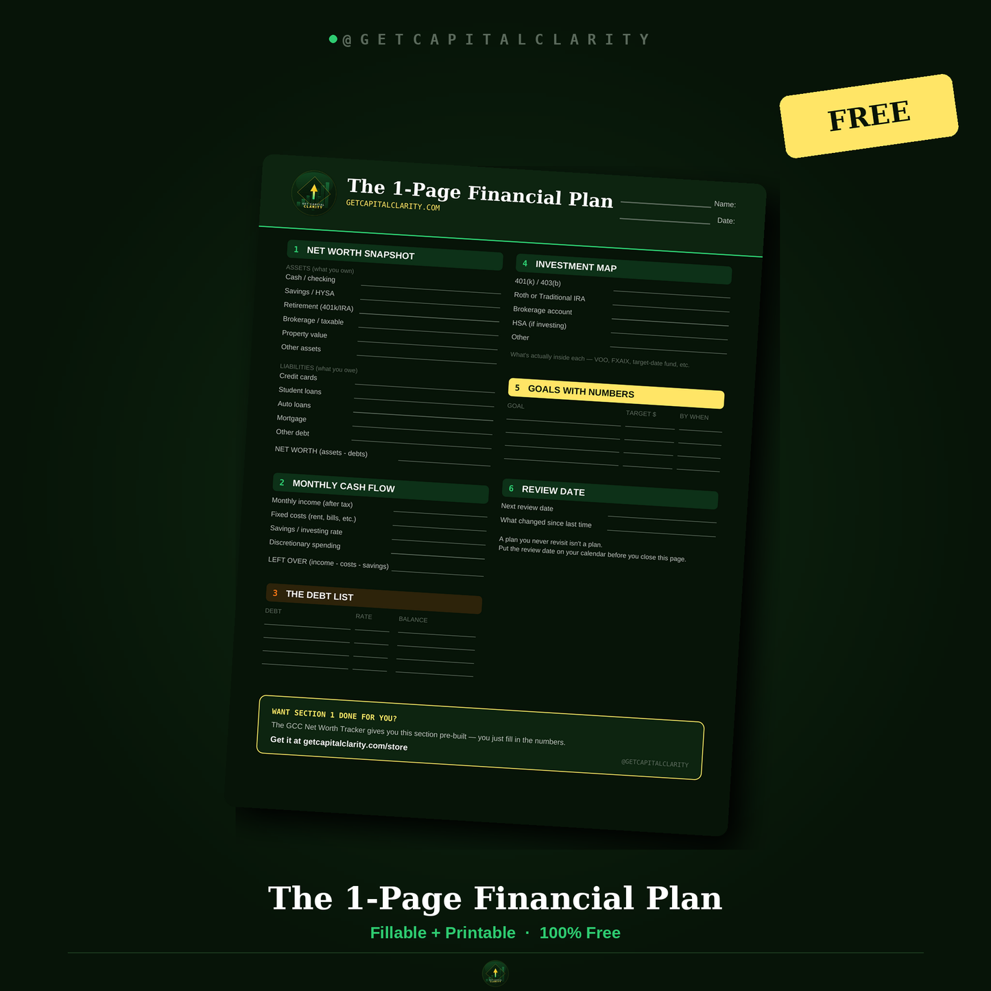 The 1-Page Financial Plan (Free Template)
